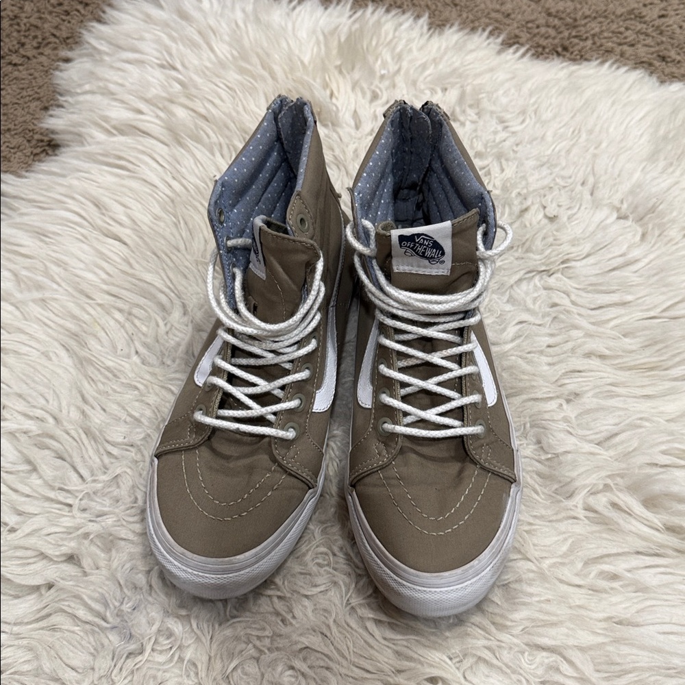 Vans Sk8-Hi Slim Zip "Chambray Dots" Sneakers Mens Sz-5‎ Women’s 7